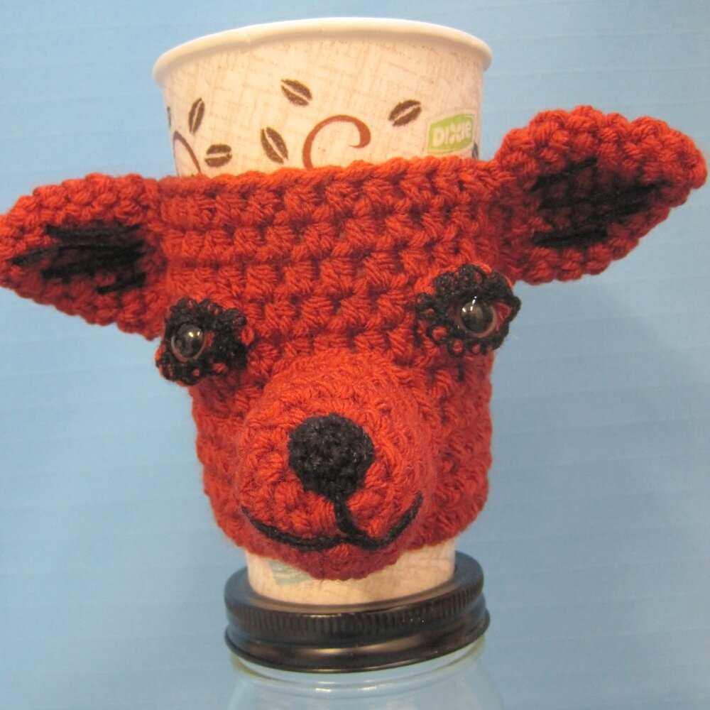 Chihuahua Puppy Dog Crochet Cup Cozy Holder
